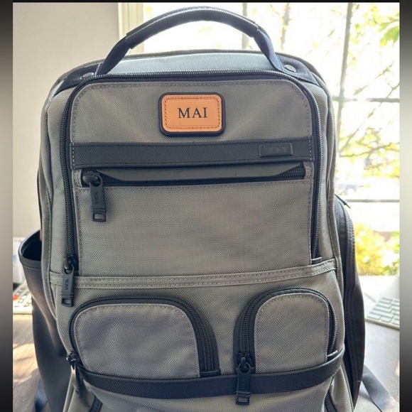 tumi backpack name plate Paddock Poppy Orange Bag strap to easily Custom Engraving:No Thanks Sunny day, Sweepin' the